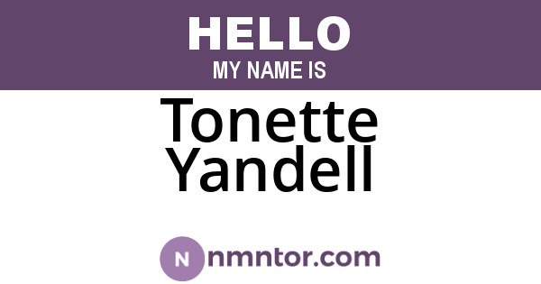 Tonette Yandell
