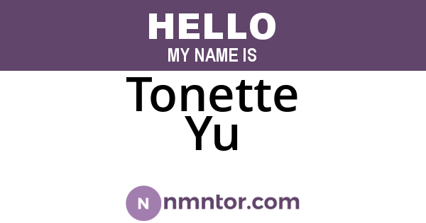 Tonette Yu