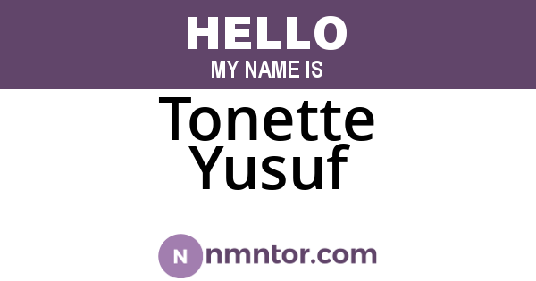 Tonette Yusuf