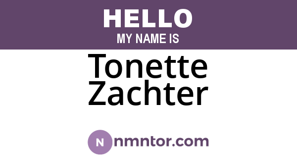 Tonette Zachter