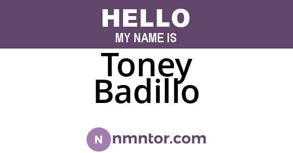 Toney Badillo
