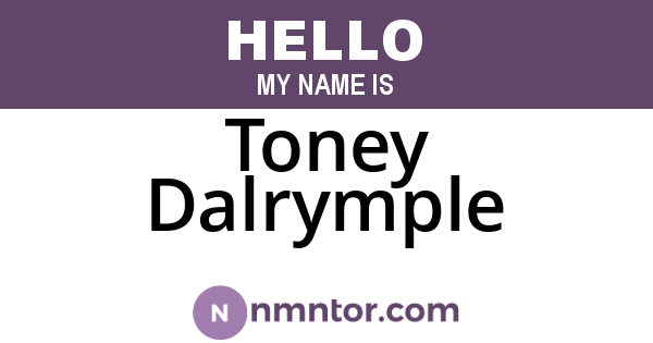 Toney Dalrymple