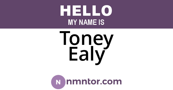 Toney Ealy