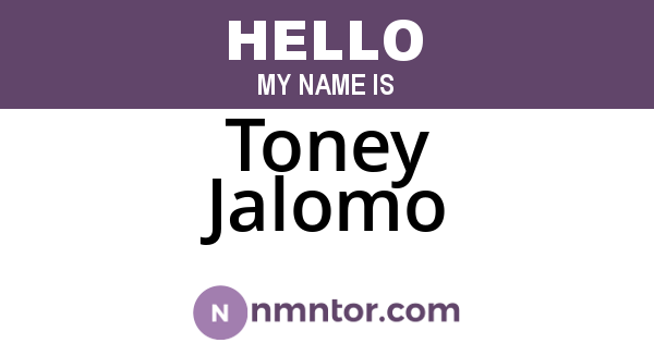 Toney Jalomo