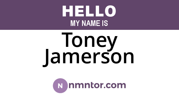 Toney Jamerson