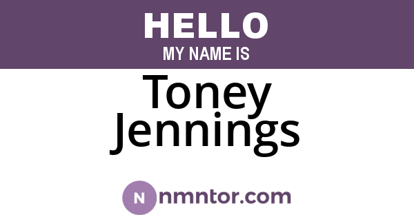 Toney Jennings