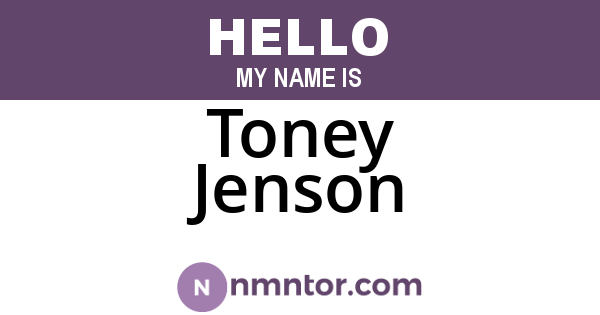 Toney Jenson
