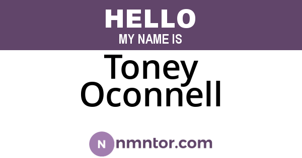 Toney Oconnell
