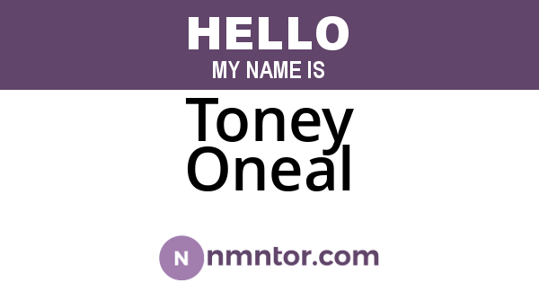 Toney Oneal