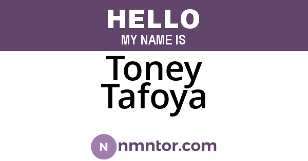 Toney Tafoya