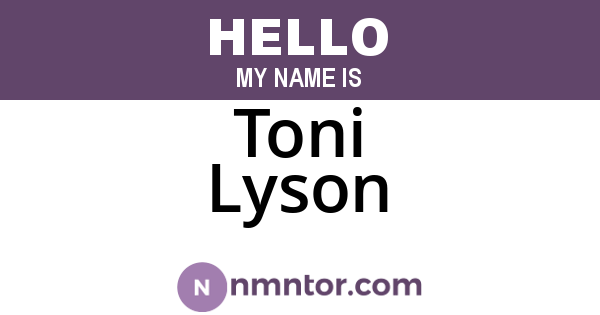 Toni Lyson