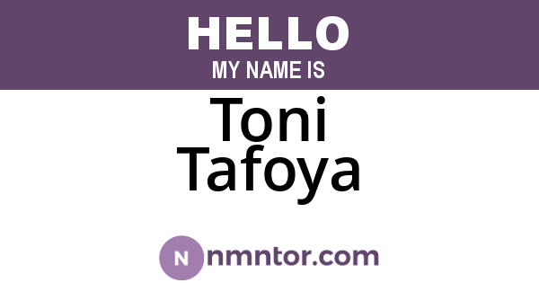 Toni Tafoya