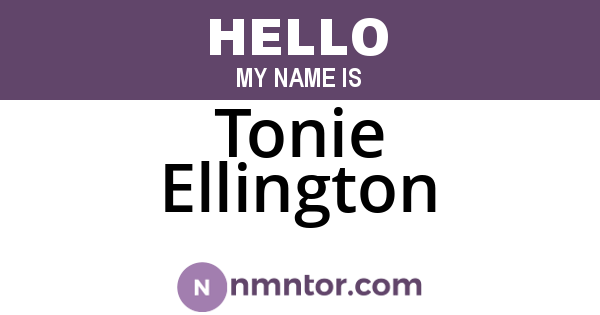 Tonie Ellington
