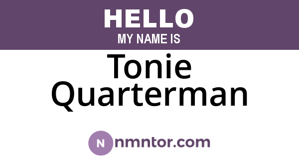 Tonie Quarterman