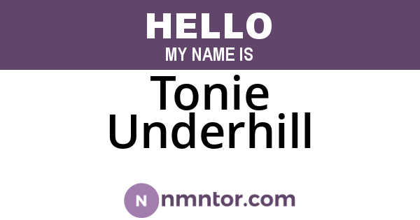 Tonie Underhill
