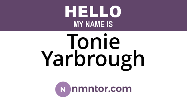 Tonie Yarbrough