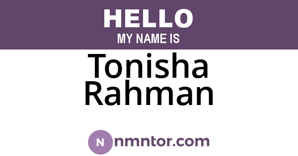 Tonisha Rahman