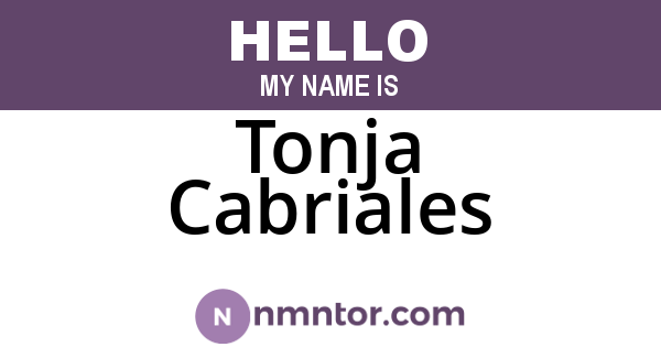 Tonja Cabriales