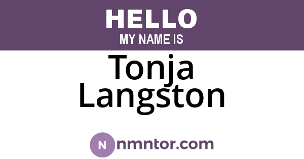 Tonja Langston