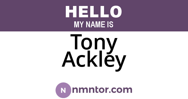 Tony Ackley