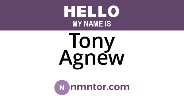 Tony Agnew
