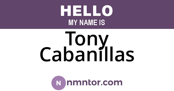 Tony Cabanillas