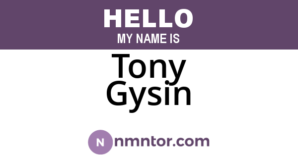 Tony Gysin