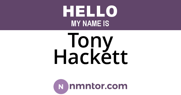 Tony Hackett