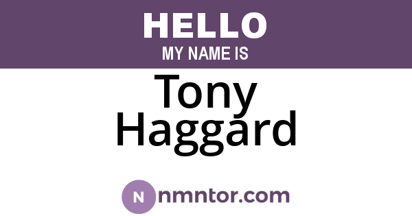 Tony Haggard