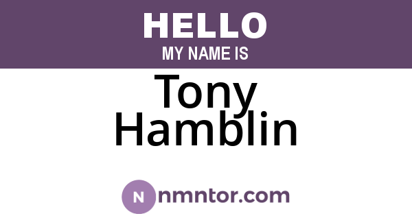 Tony Hamblin