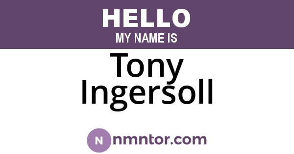 Tony Ingersoll