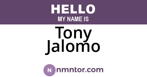 Tony Jalomo
