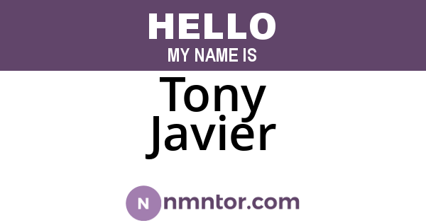 Tony Javier