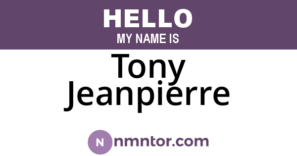 Tony Jeanpierre