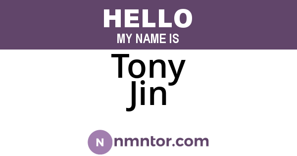 Tony Jin