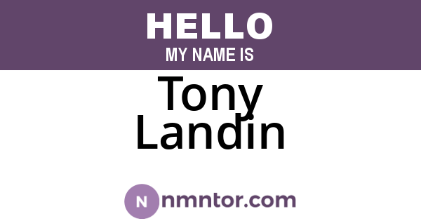 Tony Landin