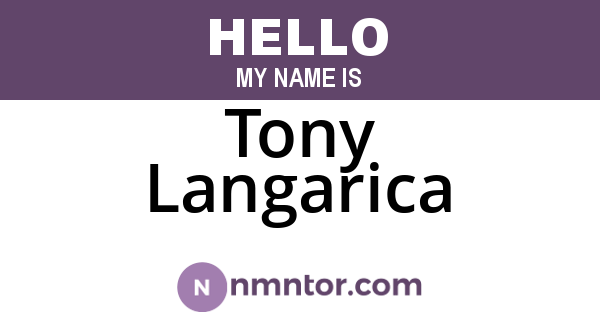 Tony Langarica