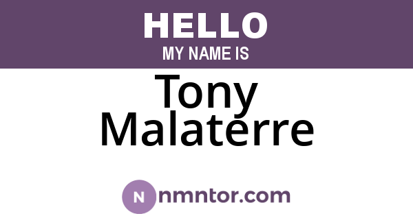 Tony Malaterre