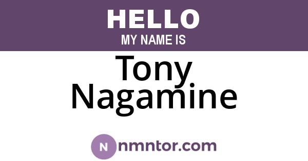 Tony Nagamine