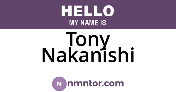 Tony Nakanishi