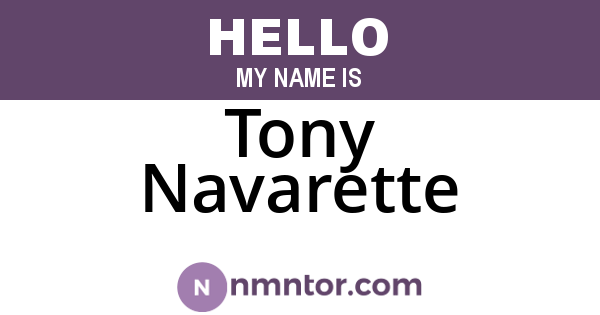 Tony Navarette