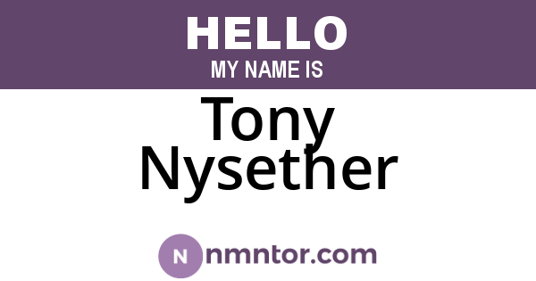 Tony Nysether