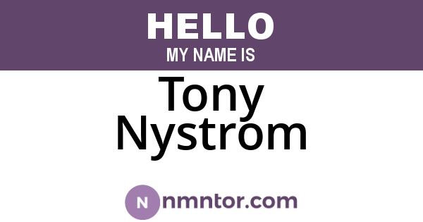 Tony Nystrom