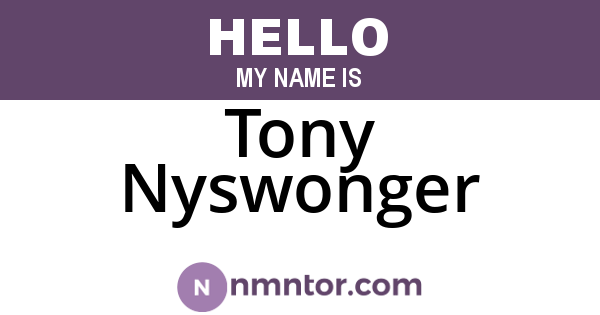 Tony Nyswonger