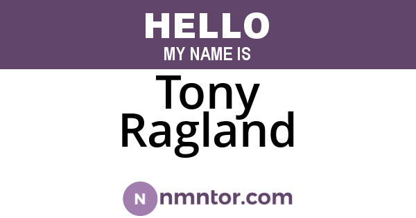 Tony Ragland