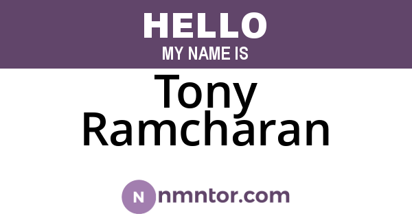 Tony Ramcharan