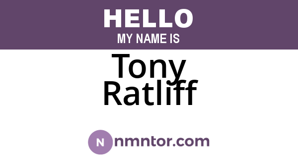 Tony Ratliff