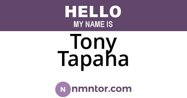 Tony Tapaha