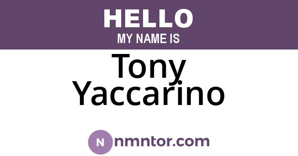 Tony Yaccarino