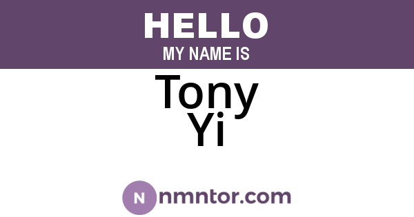 Tony Yi